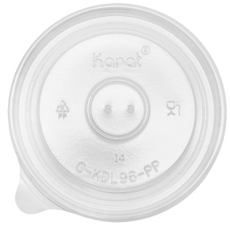 [004028-02] Plastic flat 96mm lid for 10 oz food containers, vented, 1000/cs