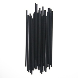 [005009-03] Cocktail straw, Length: 5.25", Color: Black, Material: Plastic, Unwrapped, 10000/cs