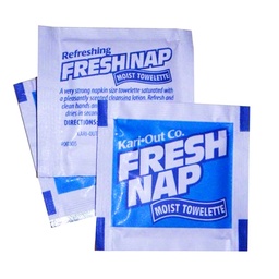 [018050-03] Fresh Nap Moist Towelette 6.5 x 4.75 Blue Graphics 1000