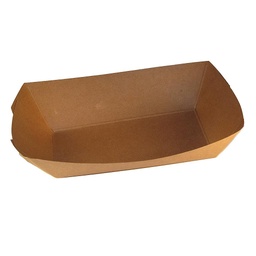 [004161-03] Food Tray, Capacity: 5 lb, Size: 9.5"x6.375"x2.125", Material: Paper, Color: Kraft, Compostable, 500/cs