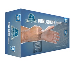 [006029-03] Vinyl gloves, powdered, Size: Medium, Color: Clear, 1000/cs