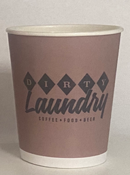 [022047-48] 12 oz custom printed "Dirty Laundry" Double Wall Hot Cup, Plastic Lined Paper, Matte Finish, 580/cs