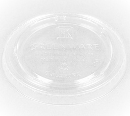 [001029-03] Lid for 2 oz PLA Portion Cup, Flat, Material: PLA, Color: Clear, Compostable, 2000/cs