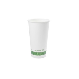 [003034-30] 20 oz Hot Cup, Material: PLA lined paper, Color: White with Green Print, Compostable, 1000/cs