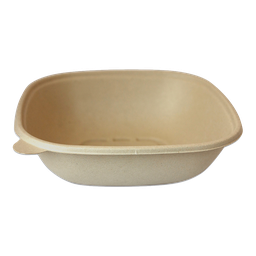 [004122-01] *SPECIAL ORDER ITEM* 48 oz Square Bowl, 8.5"x8.5"x2.5", Plant Fibers, Natural, Compostable, 400/cs, Special Order Item, Non-refundable, 3 to 4 week lead time