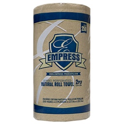 [012038-03] Kitchen roll towel, Color: Natural, Size: 11"x8", 2-ply, Made from 100% recycled fiber, 250 sheets/roll; 12 rolls/cs