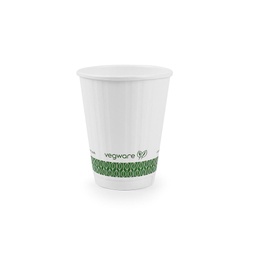[003041-30] *Special Order* 8 oz Hot Cup, Material: PLA lined paper, Insulated, Color: White with Green Print, Compostable, 1000/cs Lead time 8 to 10 weeks