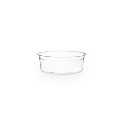 [004076-30] 8 oz round deli container, Material: PLA, Color: Clear, Compostable, 500/cs