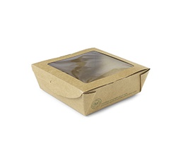 [004087-30] 22 oz Medium window salad box, Compostable, 300/cs
