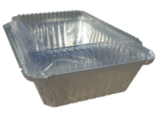 [004098-03] Foil Laminated Board Lid for 2.25 lb oblong, aluminium bulk pan food container, 500/cs