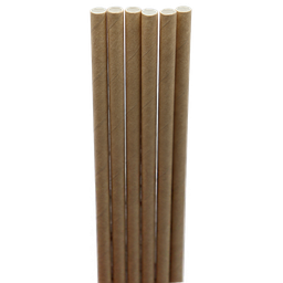[005034-01] Jumbo straw, Length: 8", Unwrapped, Color: Natural, Material: Paper, Compostable, 6000/cs