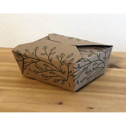 [004141-03] Fold-To-Go Container Eco-Box #8, Size: 6"x4.75"x2.5", Color: Kraft, Compostable, 300/cs